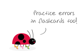 Practice errors in flashcards too!